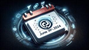 Digital calendar with June 30th, 2024, circled, indicating CentOS 7 end-of-life, with WHM/cPanel logo above.