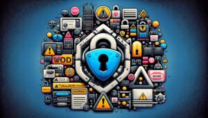Image emphasizing the need to address CVE-2023-6744 vulnerability in Divi WordPress theme, focusing on web security.