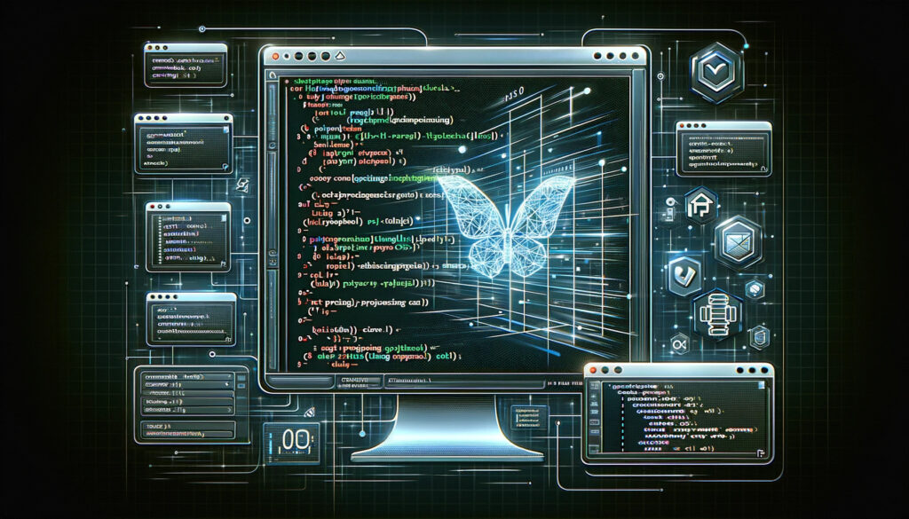 Digital artwork of a PHP script optimizing CSS files, highlighting code efficiency in web development.
