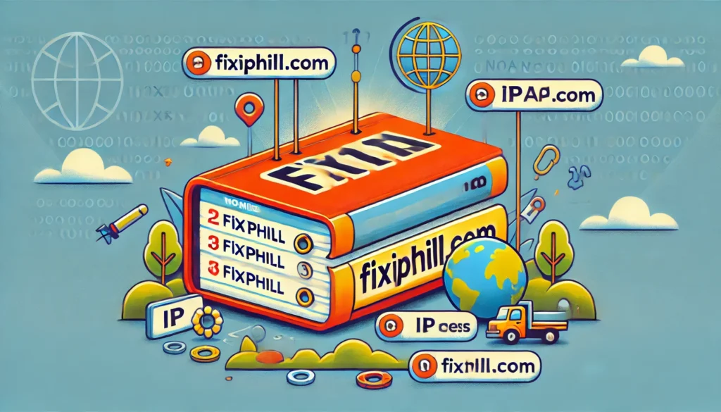 Illustration showing a phonebook linking domain names to IP addresses, symbolizing DNS.